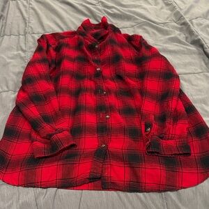 American eagle Red and Black Plaid Shirt
